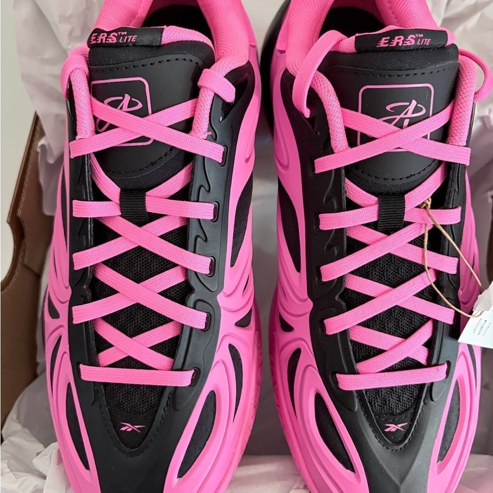Reebok Angel Reese 1 Kids Pink and Black Basketball Trainers